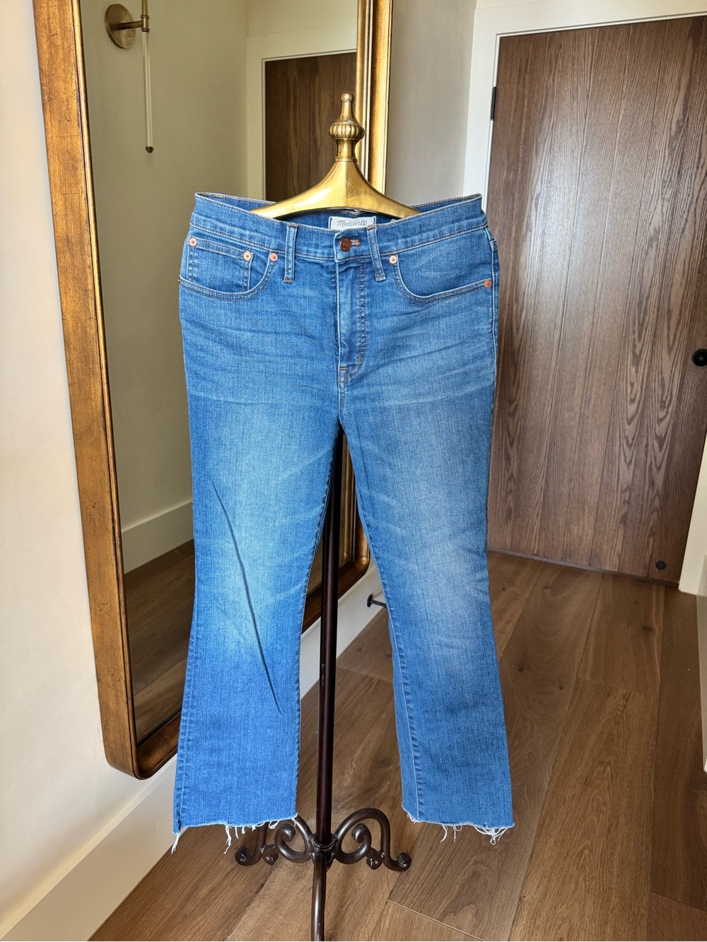 Madewell Light Blue Cropped Straight Cali Demi boot cut